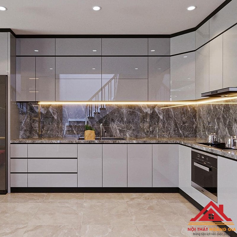 Tủ bếp inox cánh kính 28