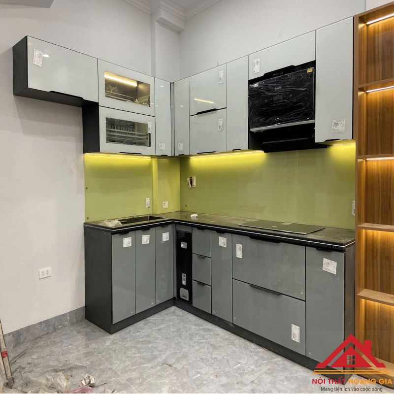 Tủ bếp inox cánh kính 24
